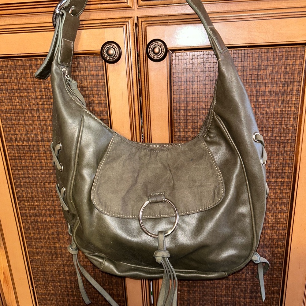 Nine West Green Shoulder Bag with Flap Closure